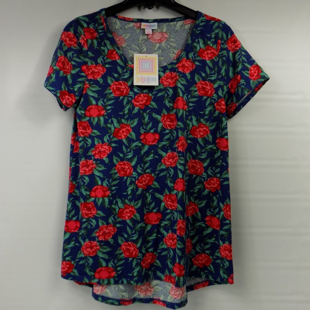 LuLaRoe Classic T Flower Print Short Sleeve T-Shirt Womens Size S NWT
